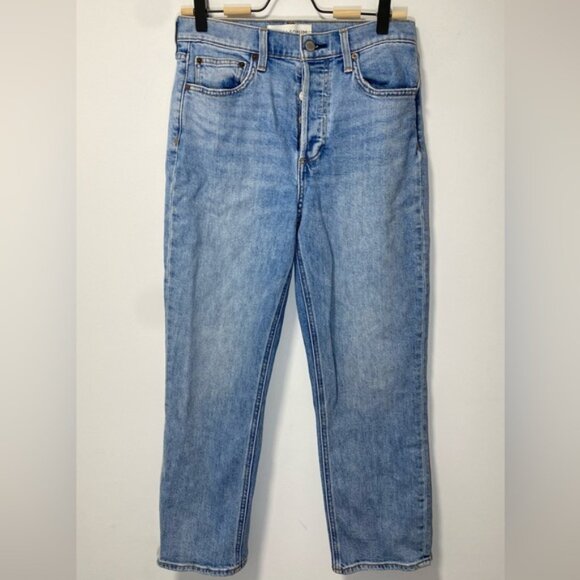 Aritzia Denim Forum The Arlo High Rise Straight Jeans Blue — Size 28, 26L - Picture 6 of 12